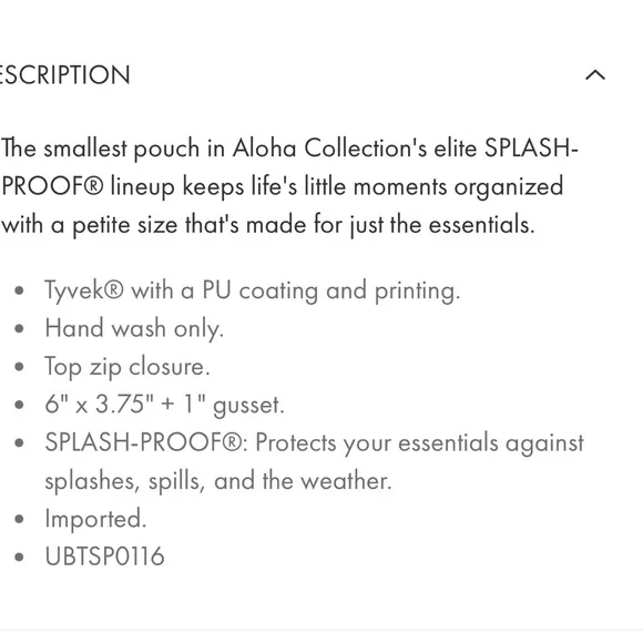 ALOHA Collection Splash-Proof Mini Appliqué Small Pouch in Zest - Picture 3 of 9